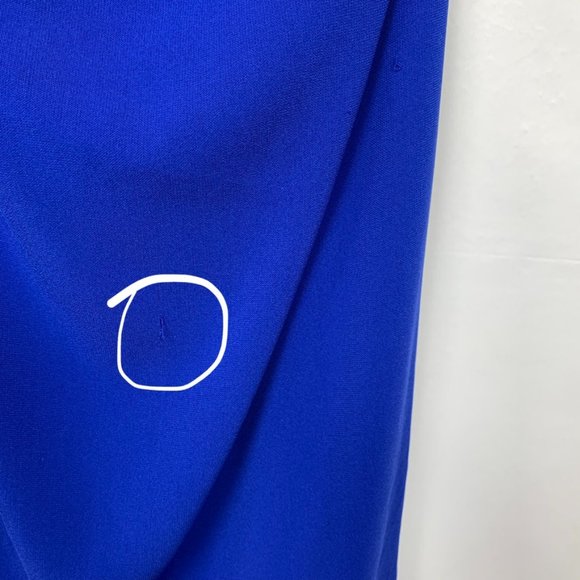 Talbot Runhof Bouvier 2 Crepe Waist Tie Ruched Draped Dress Gown Blue 6 - Picture 8 of 15